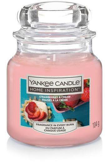 YANKEE CANDLE Yankee Candle Home Inspiration fragranza Strawberries and Cream (crema alla fragola) candela piccola
